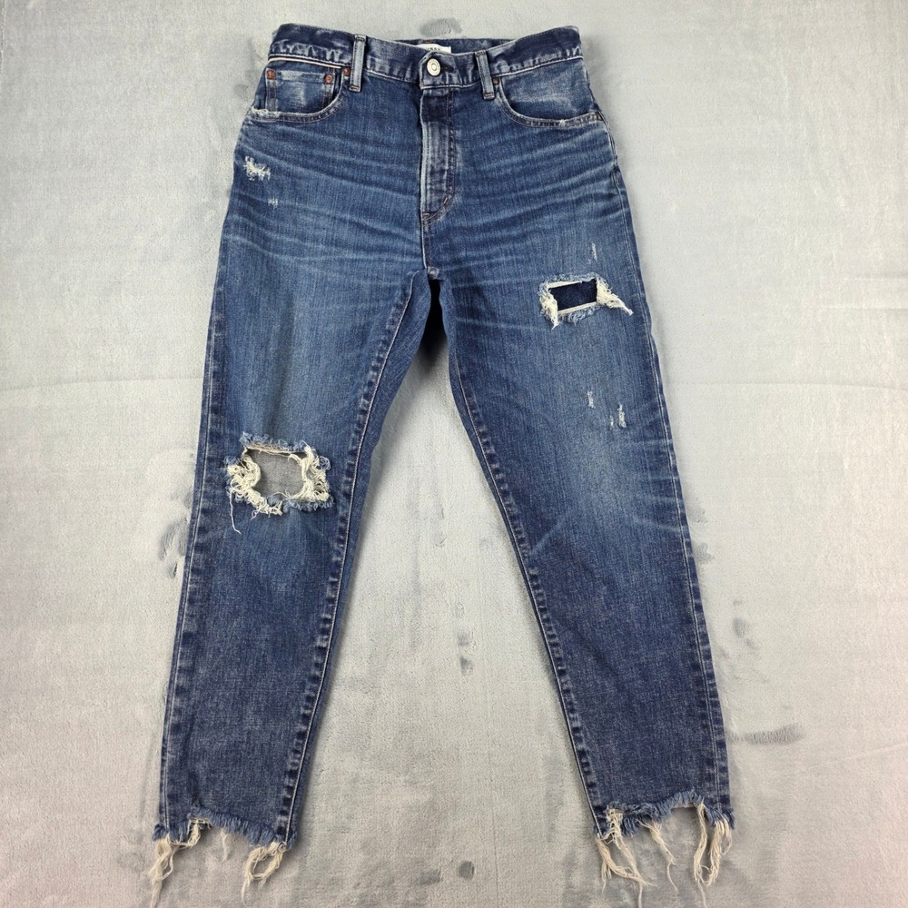 Moussy Vintage High Rise Distressed Straight Leg Jean Blue Size 28 540FAC12-2270